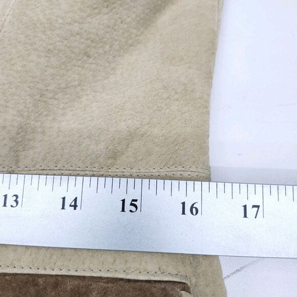 Vintage Lew Magram Leather Suede Jacket Womens 6 Tan Brown Western Studs Casual - Picture 13 of 15